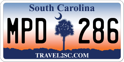 SC license plate MPD286