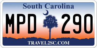 SC license plate MPD290