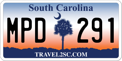 SC license plate MPD291