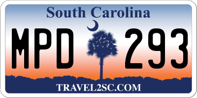 SC license plate MPD293