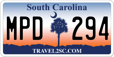 SC license plate MPD294
