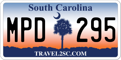 SC license plate MPD295