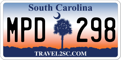 SC license plate MPD298