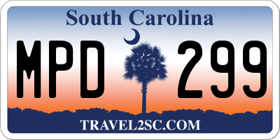 SC license plate MPD299