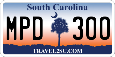 SC license plate MPD300