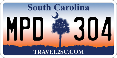SC license plate MPD304