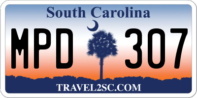 SC license plate MPD307