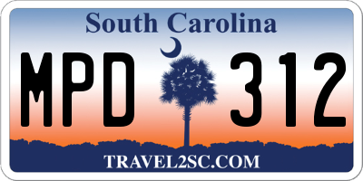 SC license plate MPD312