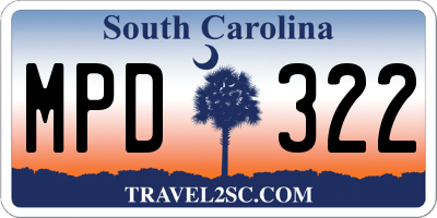 SC license plate MPD322