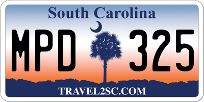SC license plate MPD325