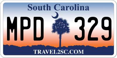 SC license plate MPD329