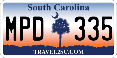 SC license plate MPD335
