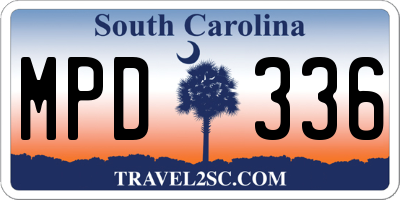 SC license plate MPD336