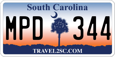 SC license plate MPD344