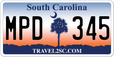 SC license plate MPD345