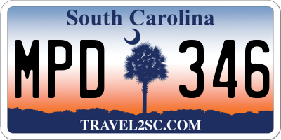 SC license plate MPD346