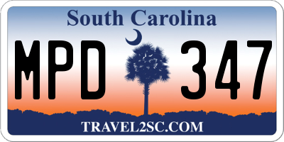 SC license plate MPD347