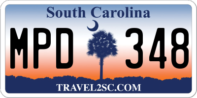 SC license plate MPD348