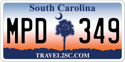 SC license plate MPD349