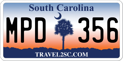 SC license plate MPD356