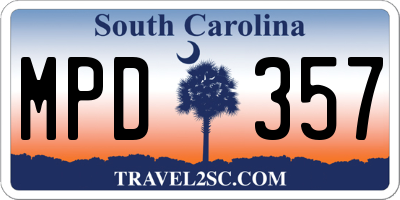 SC license plate MPD357