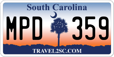 SC license plate MPD359