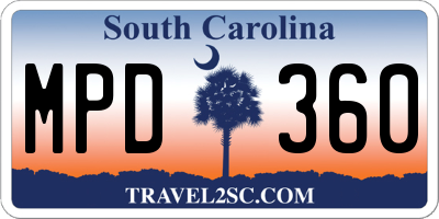 SC license plate MPD360