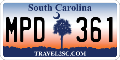 SC license plate MPD361