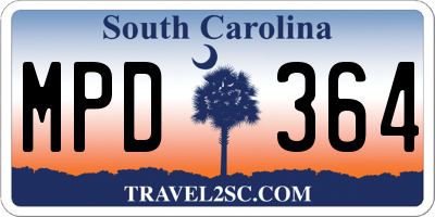 SC license plate MPD364