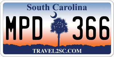 SC license plate MPD366