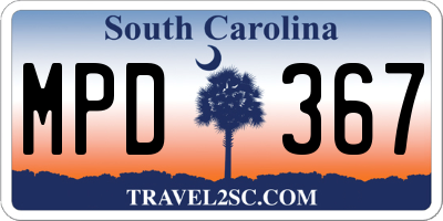 SC license plate MPD367