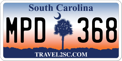 SC license plate MPD368