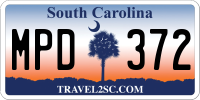 SC license plate MPD372