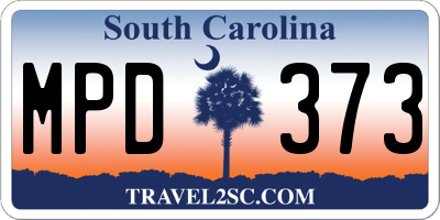 SC license plate MPD373