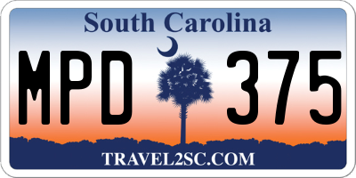 SC license plate MPD375