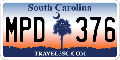 SC license plate MPD376