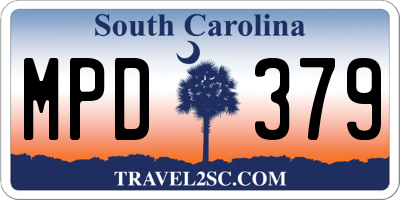 SC license plate MPD379