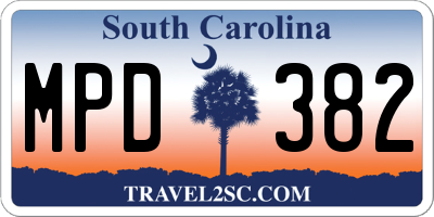 SC license plate MPD382