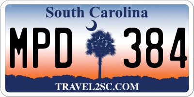 SC license plate MPD384