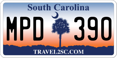 SC license plate MPD390