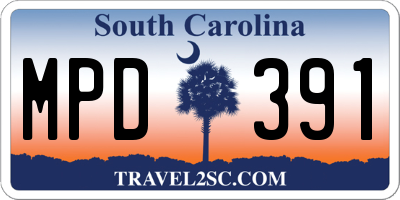 SC license plate MPD391
