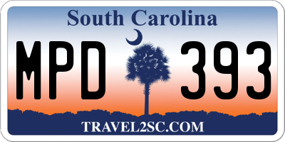 SC license plate MPD393