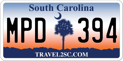 SC license plate MPD394