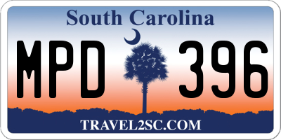 SC license plate MPD396