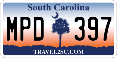 SC license plate MPD397