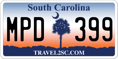 SC license plate MPD399