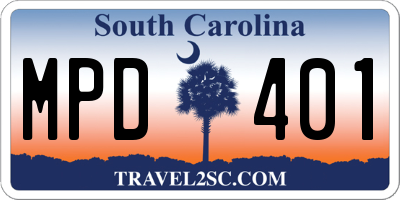 SC license plate MPD401