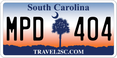 SC license plate MPD404