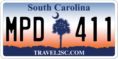 SC license plate MPD411
