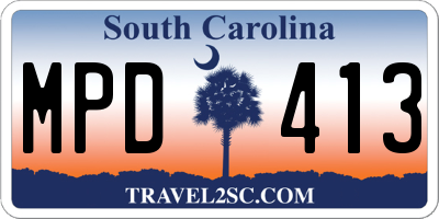 SC license plate MPD413